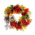 thumbnail image 1 of KOMOO Artificial Flower Wreath Geranium Sunflower Leaf Ribbon Bow-Knot Wreath Versatile Door Wall Hanging Wreaths, 1 of 9