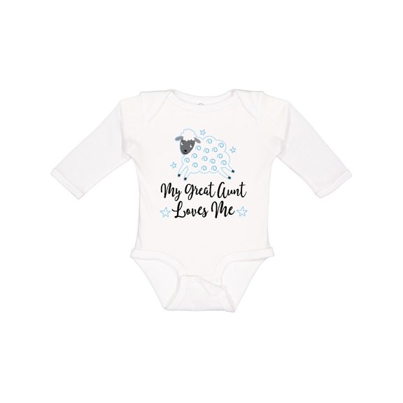 Inktastic My Great Aunt Loves Me Lamb Boys or Girls Long Sleeve Baby Bodysuit