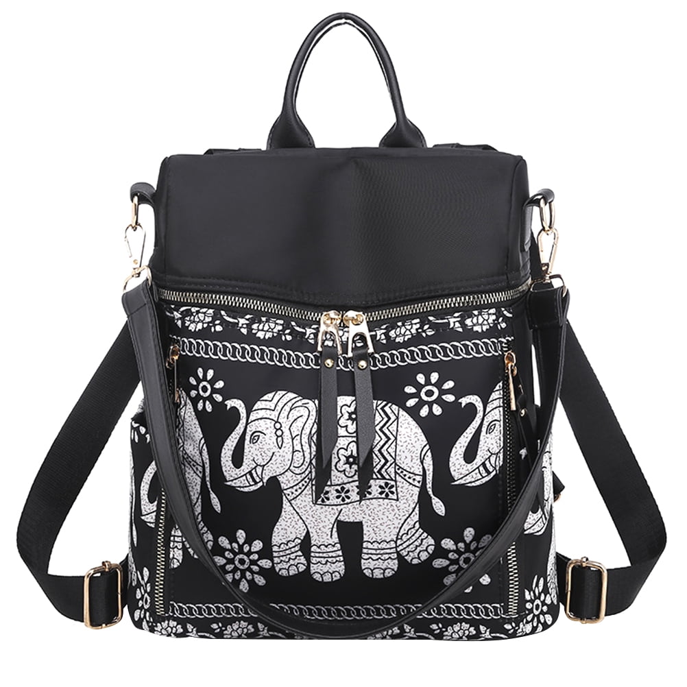 Casual School Backpack Elephant Coming Out of The Print Laptop Rucksack Multi-Functional Daypack Book Satchel 