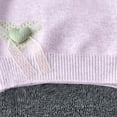 thumbnail image 5 of AHTJRT Girls Crewneck Sweaters Love Heart and Bowknot Printed Tops Fashion Lightweight Comfy Soft Long Sleeve Warm Tops Purple 3-4 Years, 5 of 6