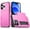 Pink, variant on Allytech Slim Case for iPhone 15 Pro Max, Built-in Slide Card Holder, Screen Camera Protection, Rugged Hard Back & Silicone Edge Shockproof Anti-Scratch Protective Case - Black