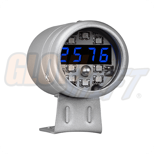 GlowShift Silver Digital Tachometer & Blue Shift Light