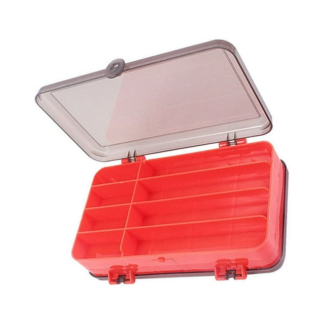 kurtrusly Fishing Tool Storage Box Solid Color Multi Compartment Replacement Bait Lure Fish Tools Case Organizer Accessories Red 1Set