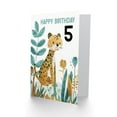 thumbnail image 2 of 5th Birthday Card Cute Cheetah Jungle Plants Fun Kids Age 5 Year Old Child For Son Daughter Girl Boy Happy Card, 2 of 3