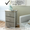 thumbnail image 4 of Simplify Adult 3 Drawer Nonwoven Vertical Dresser in Beige, 4 of 10