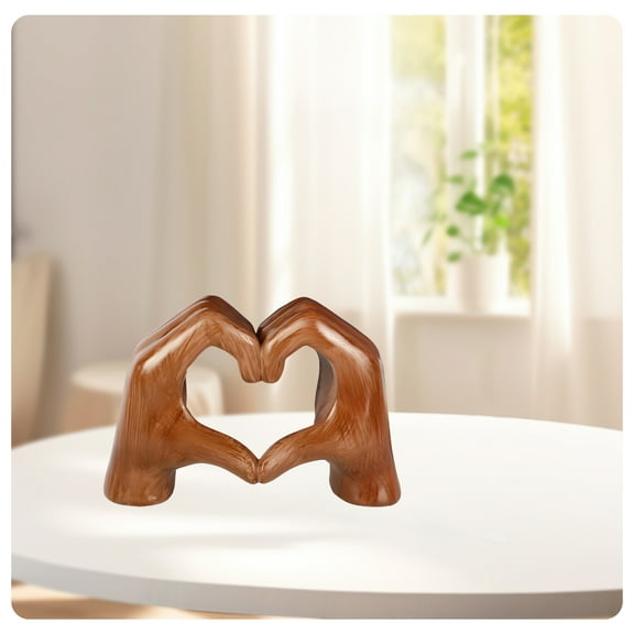 LAMIRO Heart Shape Hand Gesture Sculpture,Love Heart Figurine for Home Decor,Unique Resin Decoration for Living Room,Tabletop Ornament,Figurines for Home,Abstract Sculptures for Adults