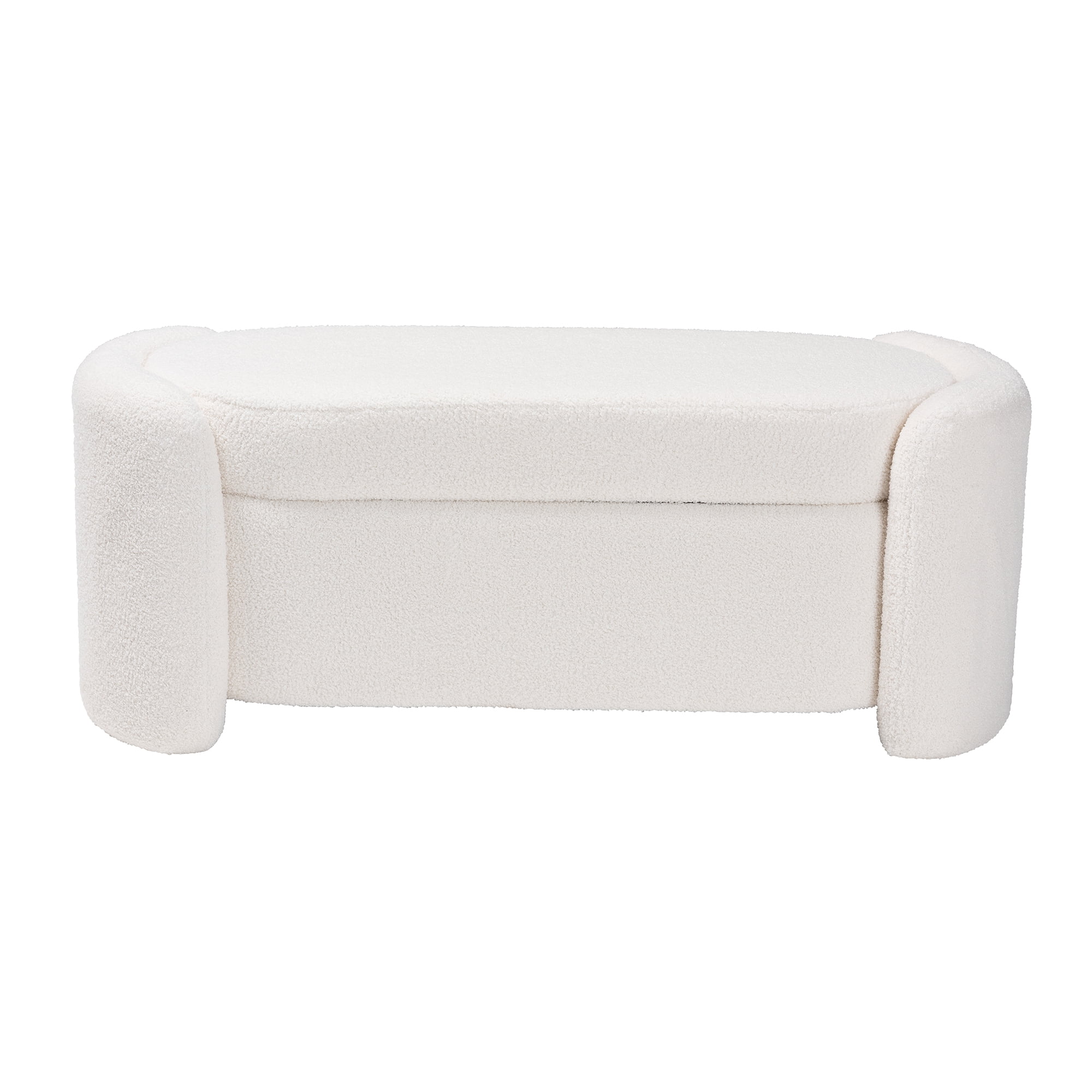 Baxton Studio Eucalyptus Wood Modern and Contemporary Storage Bench, Ivory