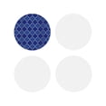 thumbnail image 2 of Kll Round Shape Drink Coasters Set Of 4,Pu Leather Absorbent Coasters Set Decorative Coffee Cup Coasters Housewarming Gift For Home Decor-Blue Gold Grid Lantern Shapes, 2 of 9