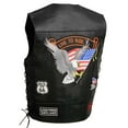 thumbnail image 4 of Event Leather ELM3930 Men’s Black Motorcycle Riders Leather Vest w/ 9 Patches and Adjustable Side Laces Large, 4 of 10