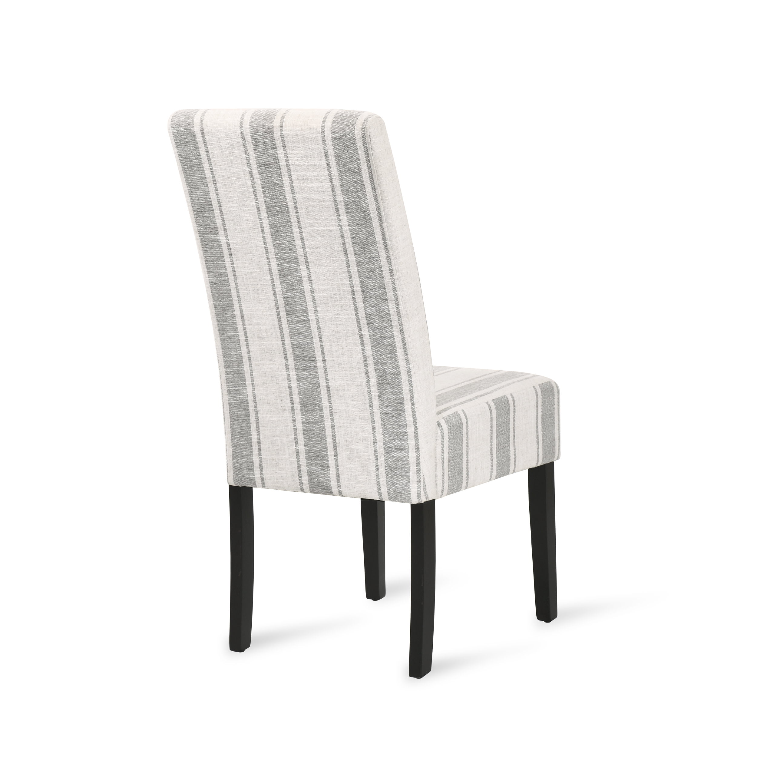 Noble House Asher Fabric Dining Chairs, Set of 2, Gray, Light Beige, Espresso