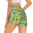 thumbnail image 3 of Vsdgher Lemon Print Women's Running Double Layer Shorts High Waisted with Pockets Elastic Yoga Workout Athletic Gym Sports, 3 of 8