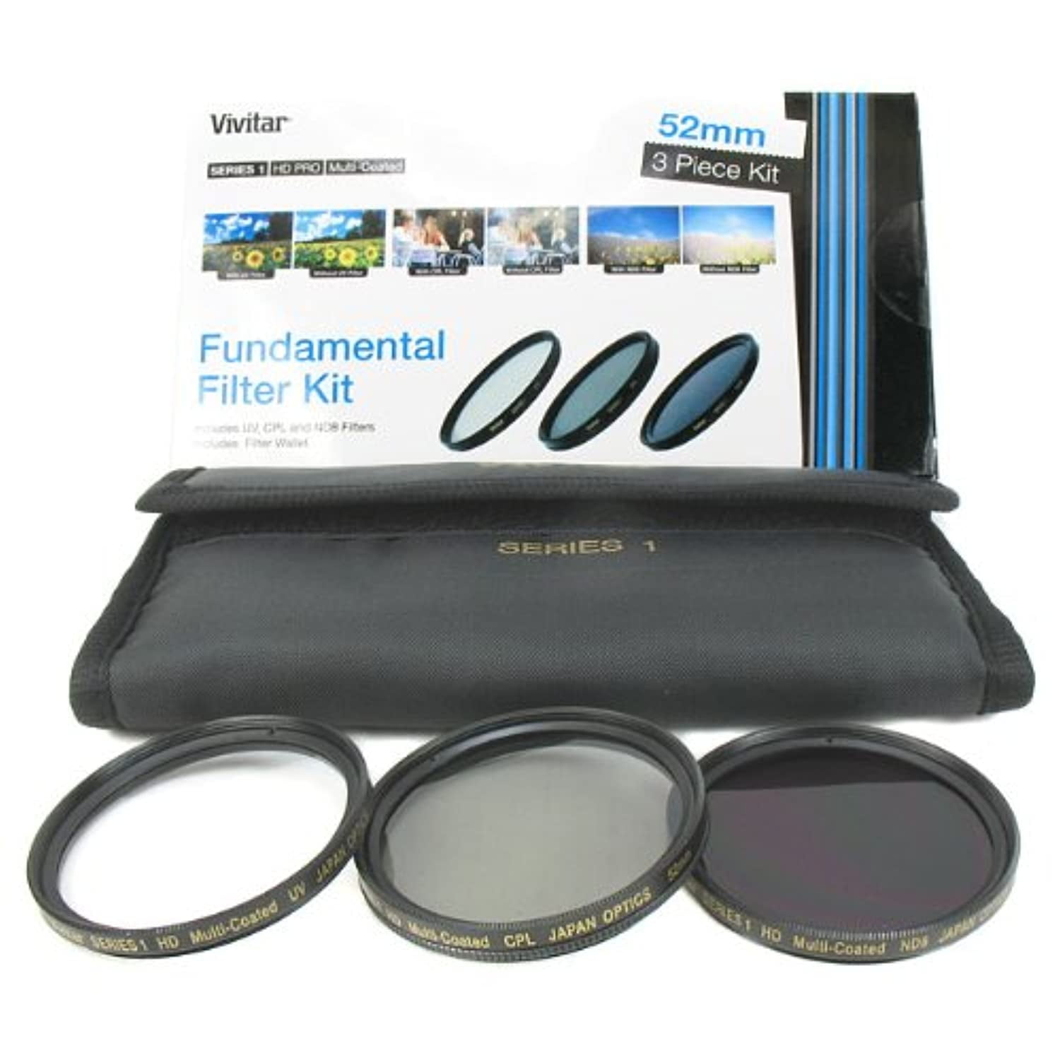 Vivitar Series 1 3Piece MultiCoated HD Pro Filter Set (52mm UV/CPL