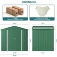 thumbnail image 6 of 8x6 ft Outdoor Storage Shed on Sale, Sheds & Outdoor Storage with Lockable Doors, Metal Garden Shed by Durable Galvanized Steel for Patio, Lawn - Green, 6 of 10