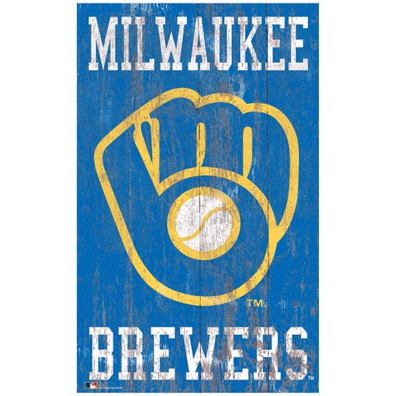 Milwaukee Brewers 11'' x 19'' Heritage Distressed Logo Sign