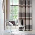 thumbnail image 3 of 100% Blackout Plaid Curtains for Bedroom Living Room Black Tartan Grommet Thermal Beige Grey 53"W x 84"L (Pack of 2), 3 of 6