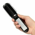 thumbnail image 2 of Portable Folding Hair Brush With Mirror Compact Travel Comb - White, New, 2 of 9