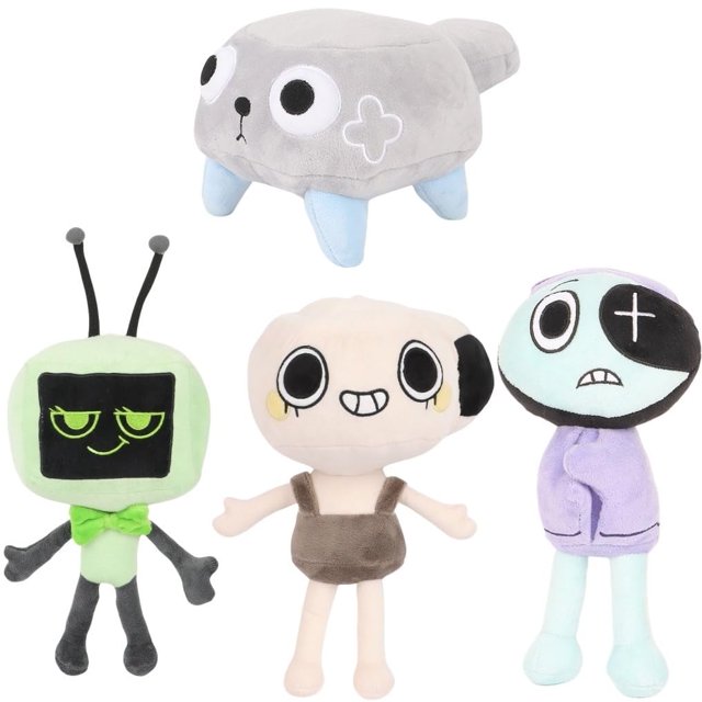 Juego de peluche Dandy's World, juguete de peluche de guijarros para regalo de fanáticos, almohada de peluche suave para decoración del dormitorio de los niños en el hogar,4 Pcs