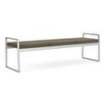 thumbnail image 1 of Gansett Reception Waiting Room Steel 3-Seat Bench / Silver Steel / Brown, 1 of 7