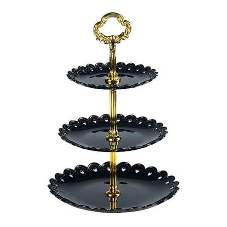 

〖Jisuan〗Kitchen Convenience Tools Round Plate Display Dessert 3-Tier Stand Wedding Party Tower Cupcake Event Cake Rack