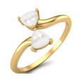 thumbnail image 2 of 0.40 Cts Trillion Pearl Double Stone Bypass 925 Sterling Silver Gold Vermeil Promise Engagement Wrap Valentines Day Gifts Ring for Women, 2 of 3
