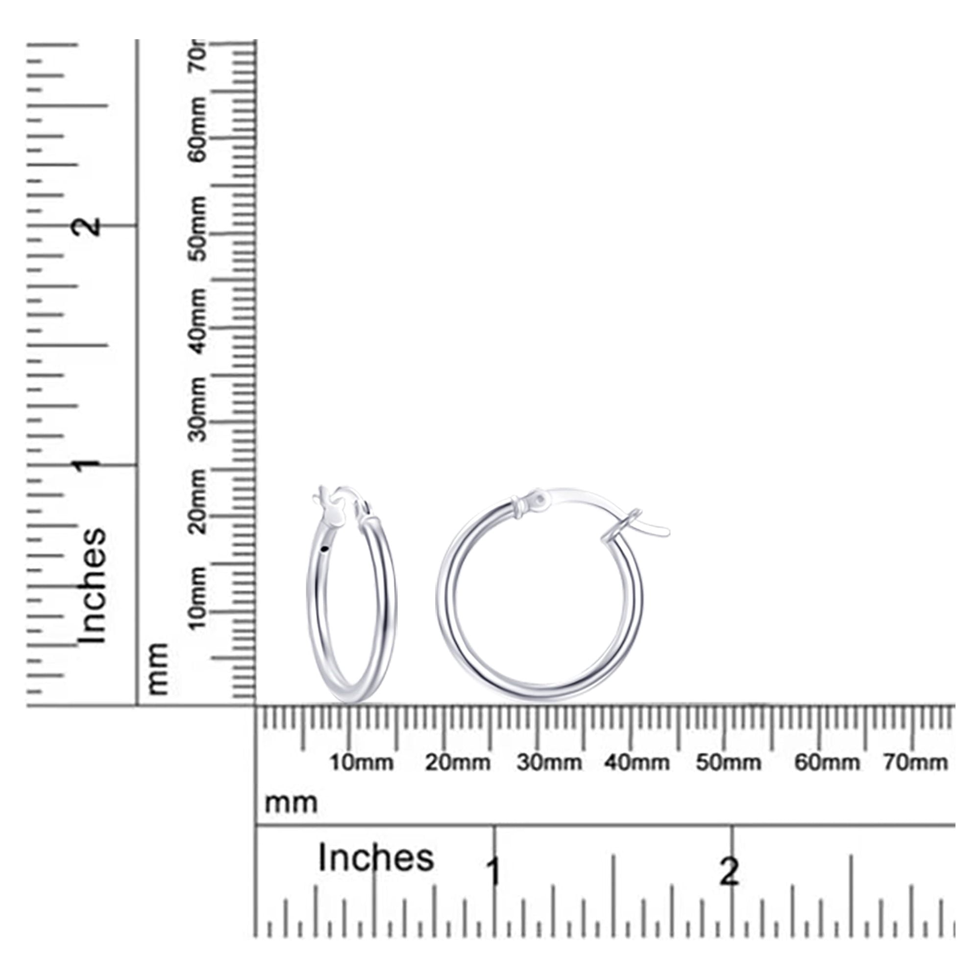 Brilliance Fine Jewelry Duo Click Top Hoop Earrings in Sterling Silver
