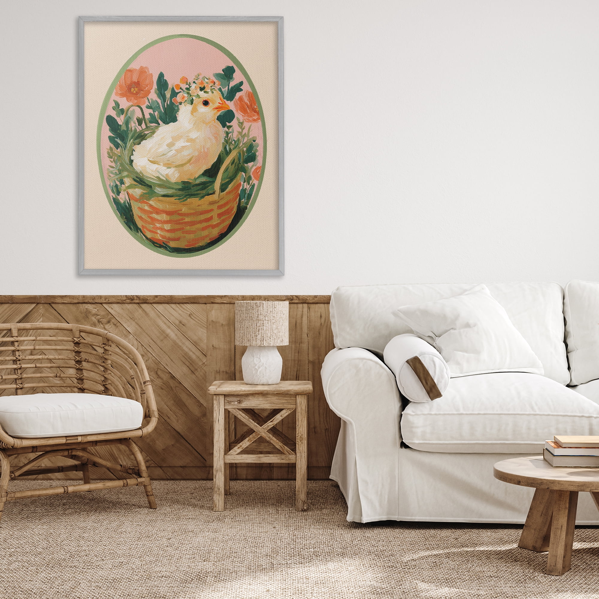 Stupell Industries Bloom Nest Chick Gray Framed Giclee Art, design by Yen