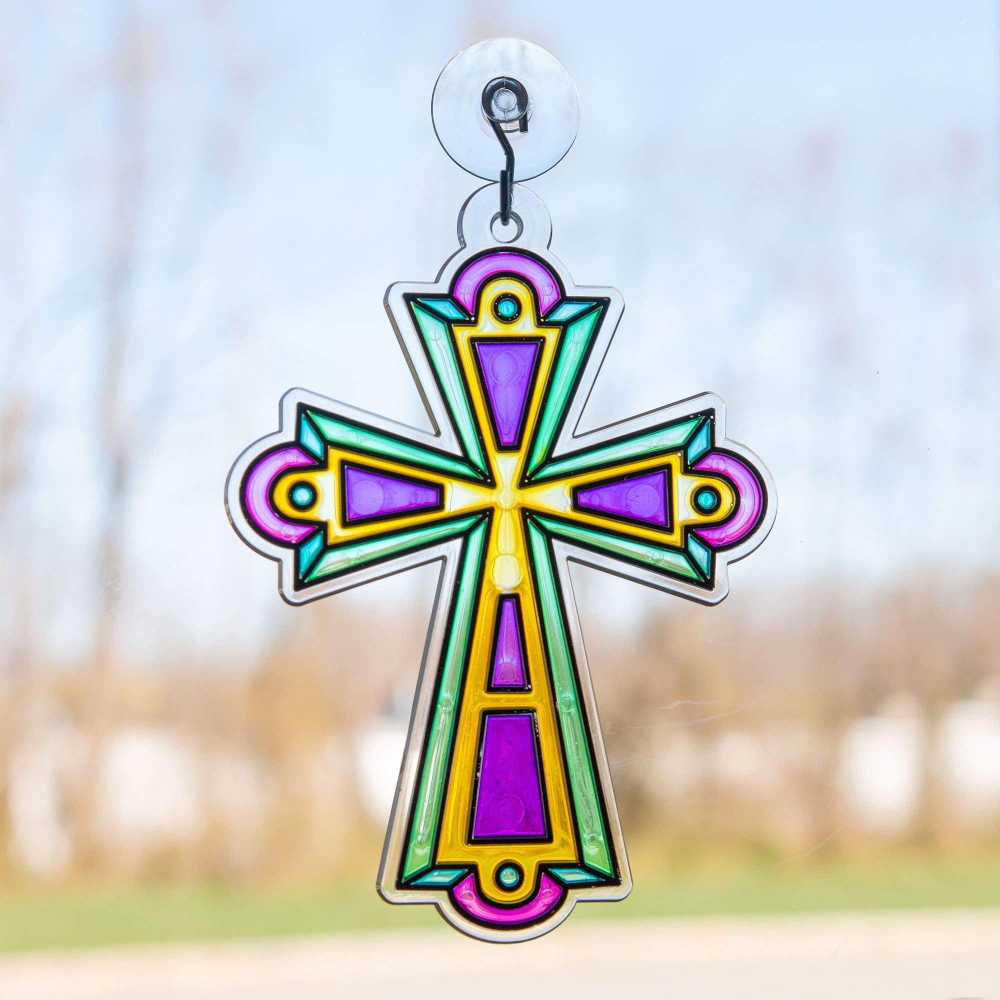 Hello Hobby Ready-to-Paint Cross Suncatcher