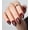 Mystery Burgundy, variant on Black Press Stiletto Nails Medium Length Glossy Nails with Fire Design Stick Nails Long Full Cover Artificial False Nails Manicure for Women (Black Flame)