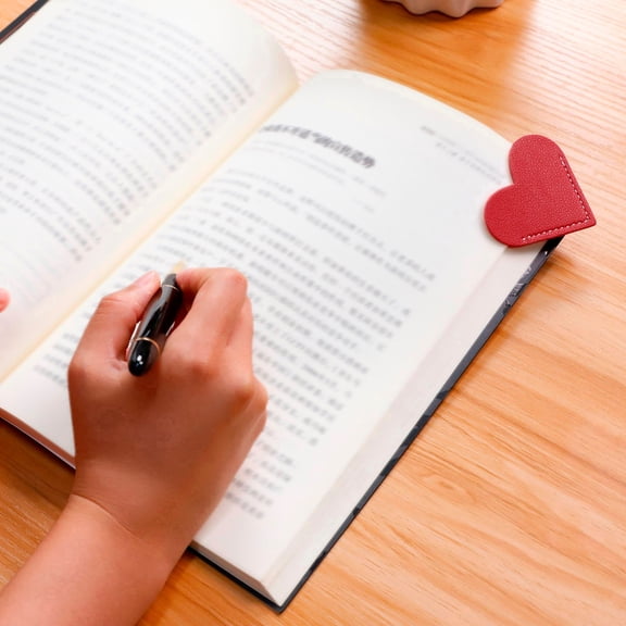 YYKihy Clip Book Heart-shaped Corner Page Protective Bookmark Cover Bookmark Leather Office & Stationery