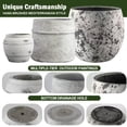 thumbnail image 4 of ShangDemonMaster Concrete Planter Set of 3, 18", 13" and 9" Round Plant Pots with Drainage Holes for Indoor and Outdoor Plants, 4 of 9