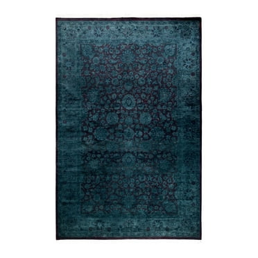 Fine Vibrance One-of-a-Kind Hand-Knotted Area Rug - Gray, 4' 2" x 6' 4"