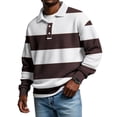 thumbnail image 2 of Mens Manga Larga Vintage de Moda Impresión Casual Color Sólido Botón Turndown Collar Camisa para el Verano Al Aire Libre, 2 of 8