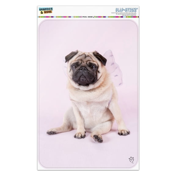 Pug Puppy Dog with Angel Wings Pink Home Business Office Sign