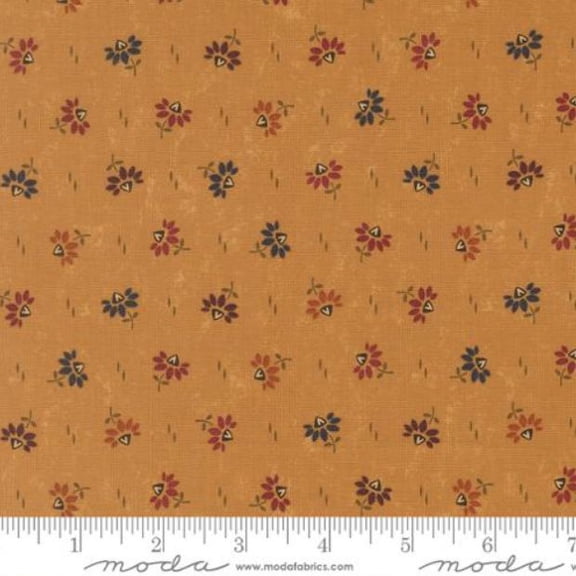 Cotton Wheatland Kansas Troubles Flax Flowers Rustic All Over Moda Fabrics Cotton Fabric Print by the Yard (9793-17)