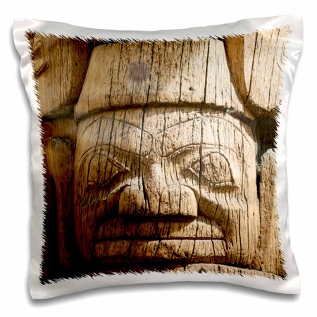 Totem poles, Haida Heritage Centre, Kay Llnagaay, Haida Gwaii, Canada. 16x16 inch Pillow Case pc-207958-1