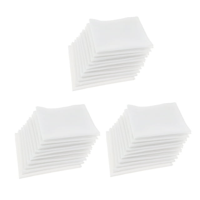 30x Serviette Carrée Blanche en Coton Vintage Hommes Femmes Hankie