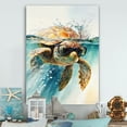 thumbnail image 2 of Designart Turtle With Glasses In The Ocean III Canvas Wall Art, 2 of 5