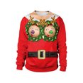 thumbnail image 1 of Camisetas con estampado 3D de Navidad fea unisex Camisetas de manga larga con cuello redondo y gráficos divertidos XBTCLXEBCO Rojo, 1 of 6