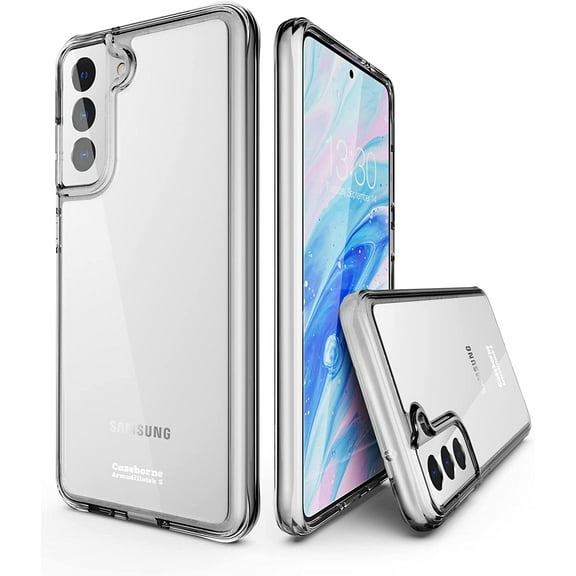 CaseBorne ArmadilloTek S Compatible with Samsung [Galaxy S21 FE 5G] Hybrid Clear Case (2022 Release) - Pure Clear