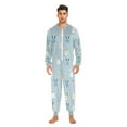 thumbnail image 3 of FORMRS Onesies Pajama for Adults Unisex Hoodie Winter Jumpsuit One Piece Sleepwear, Sizes S-2XL, Blue Rabbits, 3 of 7