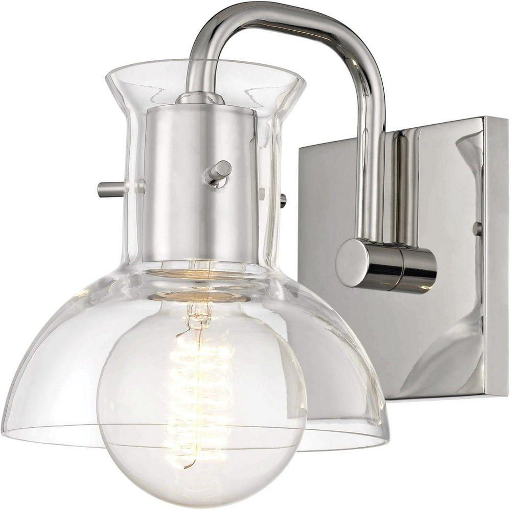 Bathroom Vanity 1 Light Bulb Fixture With Polished Nickel Finish Metal