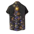 thumbnail image 4 of Mens Manga Corta Botón Abajo Camisas, Cuello de Vuelta Navidad Impresa Blusa, Top de Moda Casual, 4 of 4