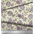 thumbnail image 2 of Soimoi Viscose Chiffon Fabric Leaves & Floral Artistic Print Sewing Fabric Yard 42 Inch Wide, 2 of 3