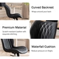 thumbnail image 2 of YOUNIKE Armless Office Chair, Faux Leather Desk Chair with Wheels, Upholstered Task Chair, High Back Swivel Rolling Chair, Height Adjustable, Black, 2 of 14