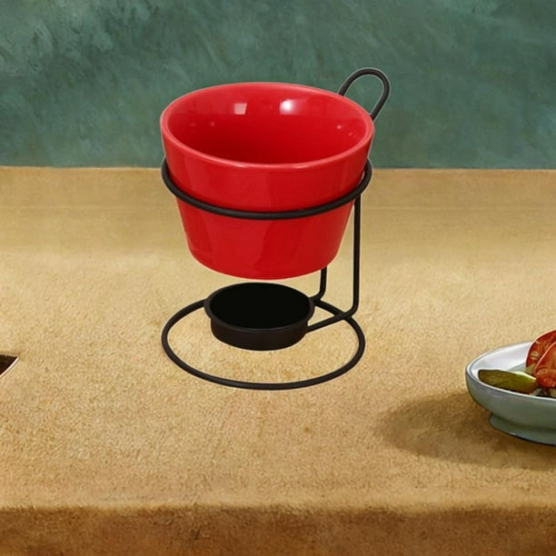 Olla para fondue de chocolate perfecl con rejilla de hierro rojo