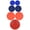 Cadet Blue, Blue, Pumpkin Orange, Poppy Red, variant on Pyrex (2) 7202-PC 1-Cup Plum Purple, (2) 7200-PC 2-Cup Cadet Blue, (2) 7201-PC 4-Cup Loring Pink, and (1) 7402-PC 6/7-Cup Green Round BPA-free Plastic Lids