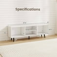 thumbnail image 3 of Costway 47.5" Console Cabinet for 55-Inch TVs with Storage Shelves Heavy-duty Metal Legs White, 3 of 10