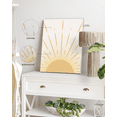thumbnail image 2 of SHENIFY 12x16in3pcs Sun Wall Art Wood Canvas Boho Wall Art Sun Rising On The Horizon Nature Line Art Mid-Century Modern Prints Boho Sun Wall Decor for Living Room, Bedroom, 2 of 5