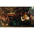 thumbnail image 2 of Circle of Battista Dossi 18x12 Gold Ornate Wood Frame and Double Matted Museum Art Print Titled - The Night (The Dream), 2 of 4