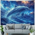 thumbnail image 4 of JRXY Dolphins Swimming in the Ocean Tapestry Painting, 4 of 6